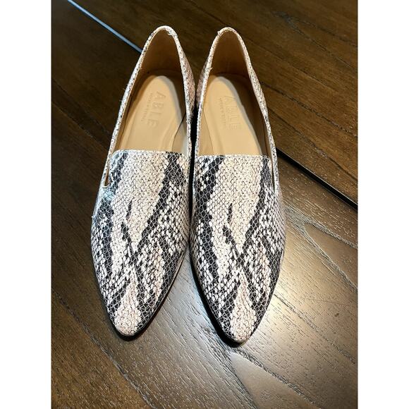 Able Shoes - ABLE Loafers Leather Snakeskin Shoes Size 7.5
